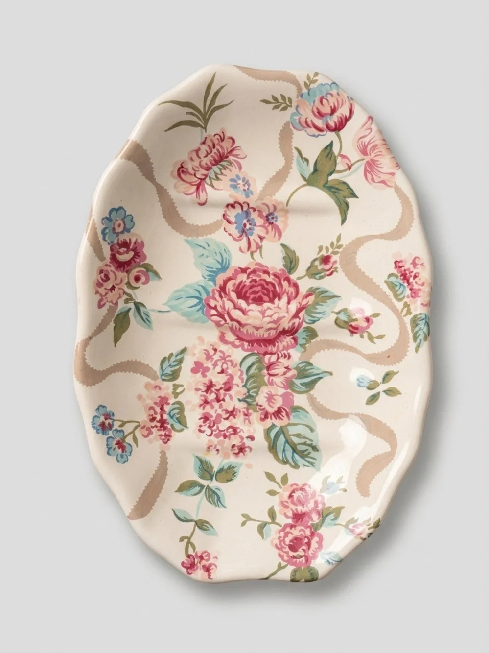 Vintage SKL/WW Floral Ceramic Soap Dish Hand Painted Bathroom Decor